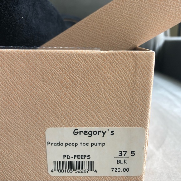 Prada Peep Black Toe Heels Size 37.5 - Picture 7 of 7